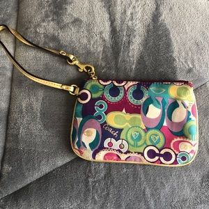 Colorful coach wristlet
